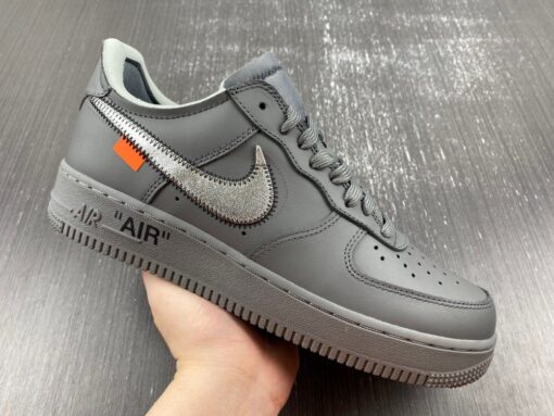 Off White x Nike Air Force 1 Low Ghost Grey Metallic Silver 10