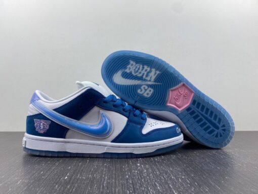 born x raised x nike sb dunk low whiteblue fn7819 400 for sale