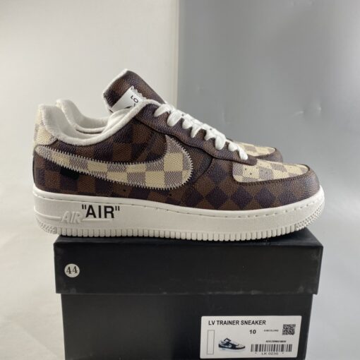 loui x nike air force 1 auction brown white for sale