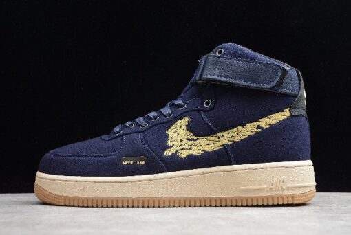 maharishi x nike air force 1 high premium navy gum on sale lkfm4