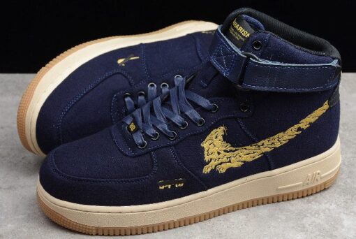 maharishi x nike air force 1 high premium navy gum on sale ydea2