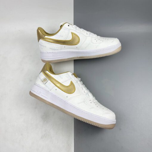 nike air force 1 07 lv8 worldwide white metallic gold for sale htohu