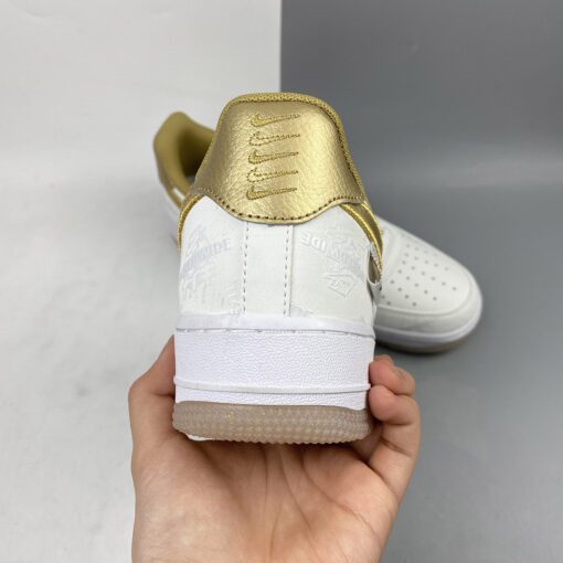 nike air force 1 07 lv8 worldwide white metallic gold for sale