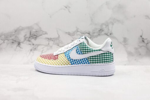 nike air force 1 low E28098ginghamE28099 yellow pink blue green kcp96