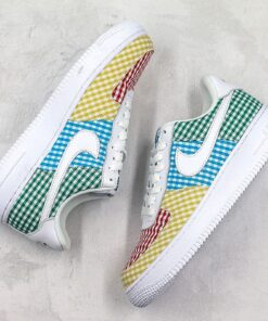 nike air force 1 low E28098ginghamE28099 yellow pink blue green qylmg