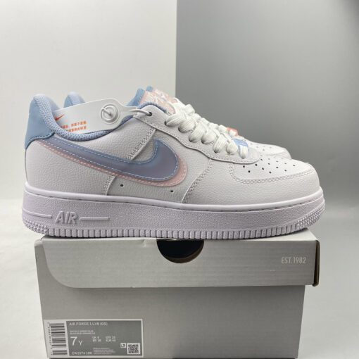 nike air force 1 low E2809Cdouble swooshE2809D whitelight armory blue arctic punch for sale