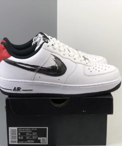 nike air force 1 low brushstroke swoosh white red for sale E28093 the sole line ahyxg