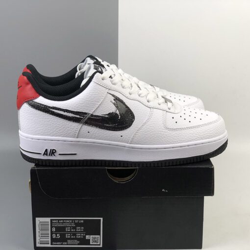 nike air force 1 low brushstroke swoosh white red for sale E28093 the sole line