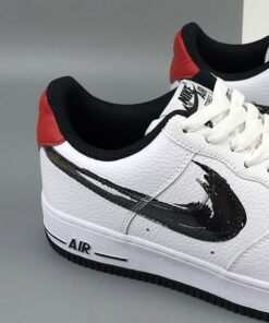 nike air force 1 low brushstroke swoosh white red for sale E28093 the sole line r8hck