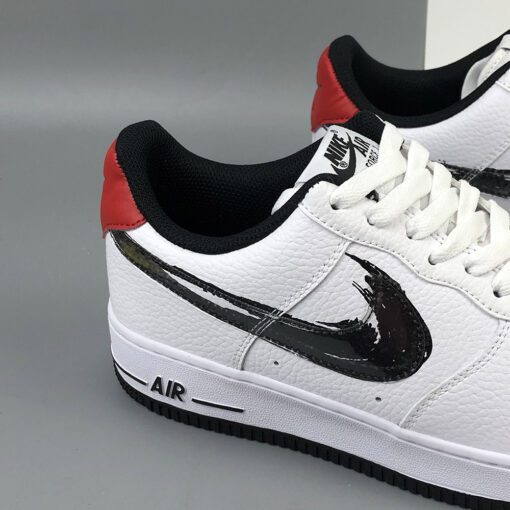 nike air force 1 low brushstroke swoosh white red for sale E28093 the sole line r8hck