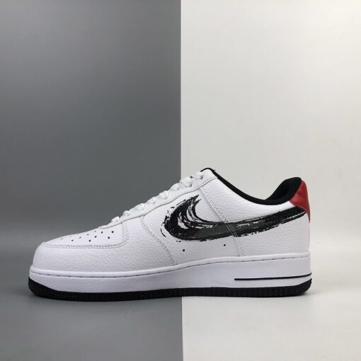 nike air force 1 low brushstroke swoosh white red for sale E28093 the sole line tfajs