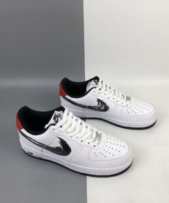 nike air force 1 low brushstroke swoosh white red for sale E28093 the sole line xmnzl