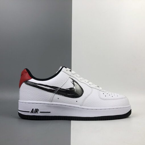 nike air force 1 low brushstroke swoosh white red for sale E28093 the sole line zkujn