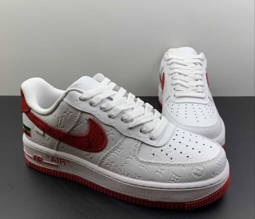 nike air force 1 low lv monogram white red