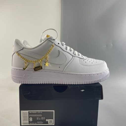 nike air force 1 low lx E2809Clucky charmsE2809D white metallic gold for sale