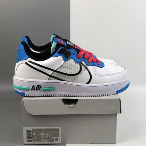 nike air force 1 react whiteblack astronomy blue laser crimson for sale ciyng