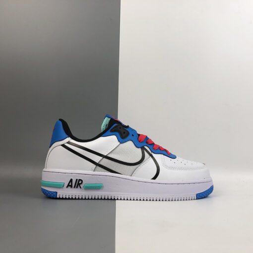 nike air force 1 react whiteblack astronomy blue laser crimson for sale