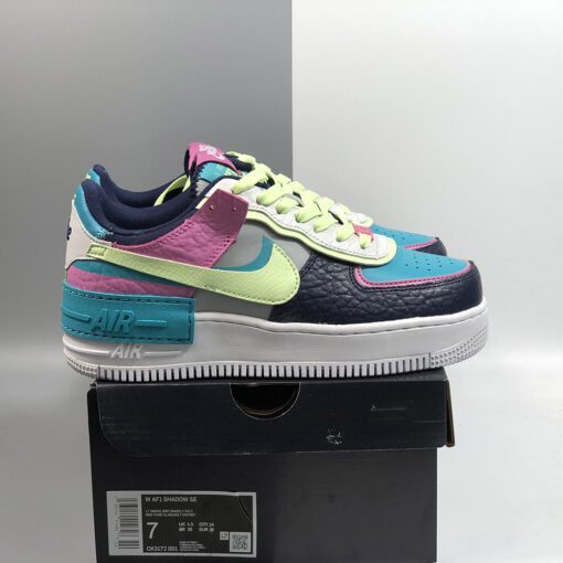 nike air force 1 shadow aquapink volt black for sale