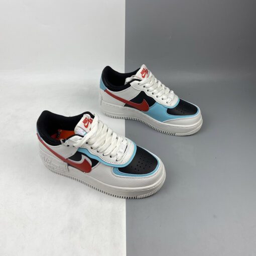 nike air force 1 shadow whitebleached aqua black chile red for sale 0zelz