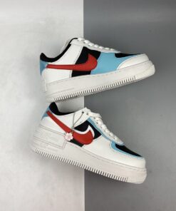 nike air force 1 shadow whitebleached aqua black chile red for sale 7yoqh