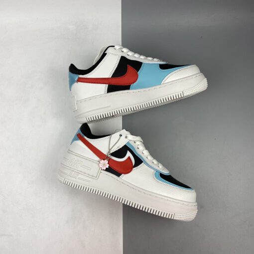 nike air force 1 shadow whitebleached aqua black chile red for sale 7yoqh