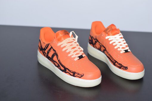 nike air force 1 skeleton brilliant orangeblack for sale