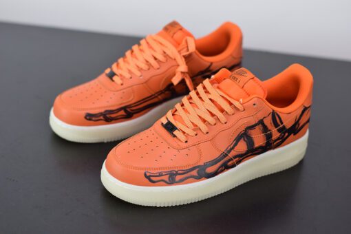 nike air force 1 skeleton brilliant orangeblack for sale