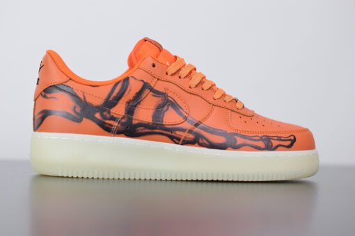 nike air force 1 skeleton brilliant orangeblack for sale