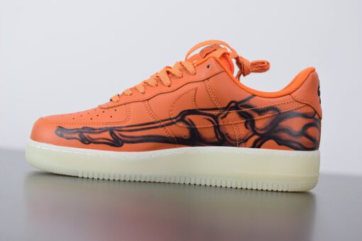 nike air force 1 skeleton brilliant orangeblack for sale