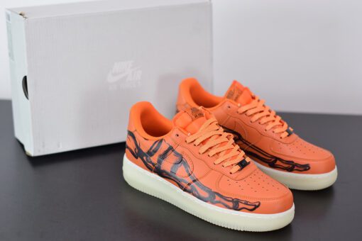 nike air force 1 skeleton brilliant orangeblack for sale