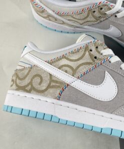 nike dunk low E2809CbarbershopE2809D greywhite red blue for sale hwsci