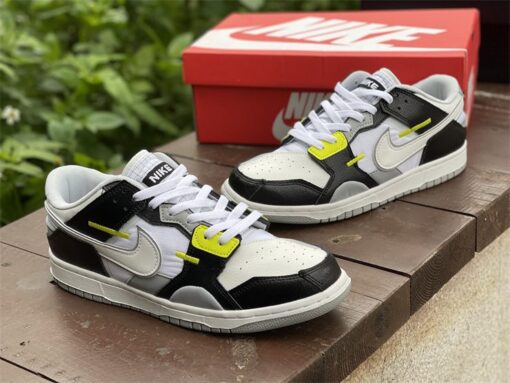 nike dunk low scrap blackwhite wolf grey lemon twist for sale