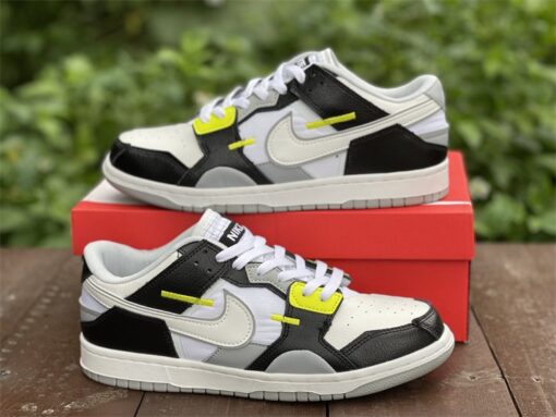 nike dunk low scrap blackwhite wolf grey lemon twist for sale