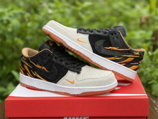 nike dunk low year of the tiger greyblack orange for sale