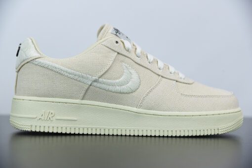 stussy x nike air force 1 low fossil stone for sale natpe