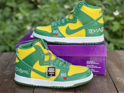 supreme x nike sb dunk high E2809Cby any means brazilE2809D yellow green for sale 4tq3n