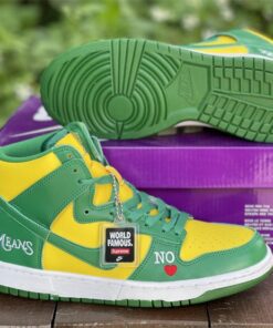 supreme x nike sb dunk high E2809Cby any means brazilE2809D yellow green for sale egexg