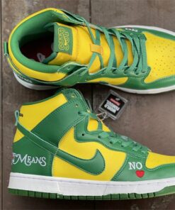 supreme x nike sb dunk high E2809Cby any means brazilE2809D yellow green for sale indei