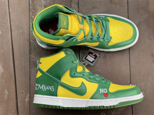 supreme x nike sb dunk high E2809Cby any means brazilE2809D yellow green for sale indei