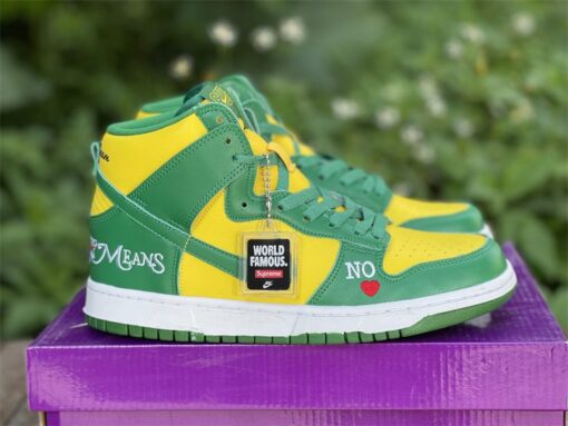 supreme x nike sb dunk high E2809Cby any means brazilE2809D yellow green for sale jawa5