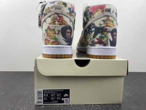 supreme x nike sb dunk high rammellzee white multi color for sale vypmn