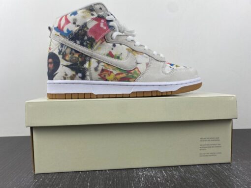 supreme x nike sb dunk high rammellzee white multi color for sale