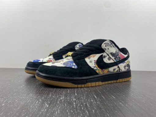 supreme x nike sb dunk low rammellzee black multi color fd8778 001 jjgfq